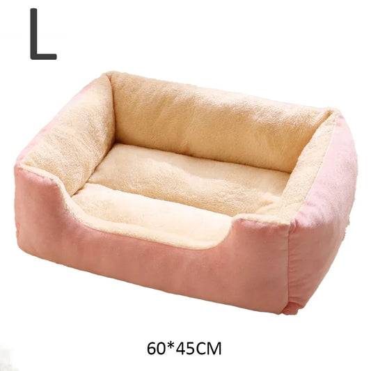 Cozy Plush Pet Bed for Cats & Dogs | Soft Washable Cushion Bed