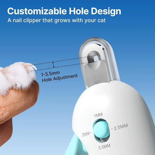 Cat Nail Clipper with Adjustable Trimming Hole & Hidden Nail File | Safe Toenail Trimmer for Kittens/Indoor Cats/Christmas