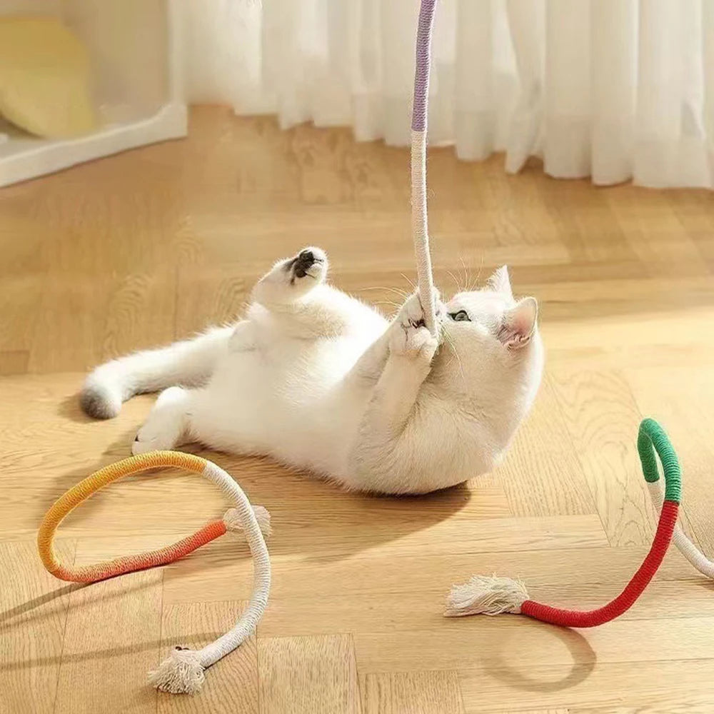 Cat Toys Chew Rope Safe Teeth Cleaning Toy for Indoor Kittens, Interactive Cat Nip Kitty Toys for All Breeds