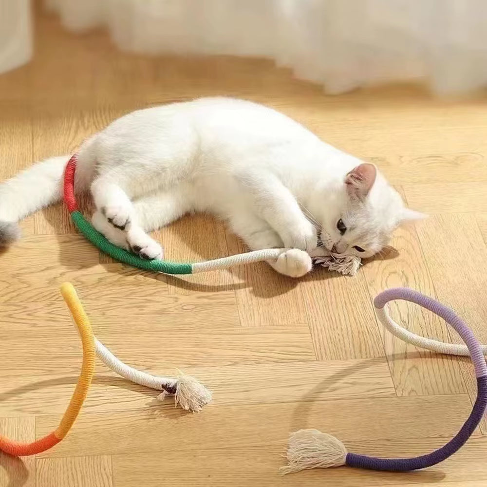 Cat Toys Chew Rope Safe Teeth Cleaning Toy for Indoor Kittens, Interactive Cat Nip Kitty Toys for All Breeds