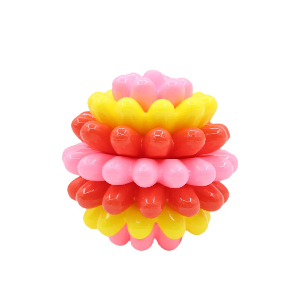 Colorful Multifunctional Durable Chew Ball - Soft Rubber Dog Toy for Interactive Play, Molar Teeth Cleaning, Fun Chewing,