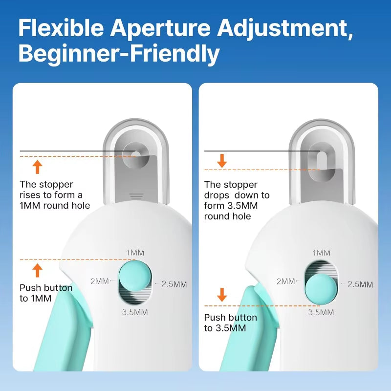 Cat Nail Clipper with Adjustable Trimming Hole & Hidden Nail File | Safe Toenail Trimmer for Kittens/Indoor Cats/Christmas